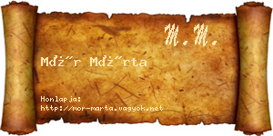 Mór Márta névjegykártya